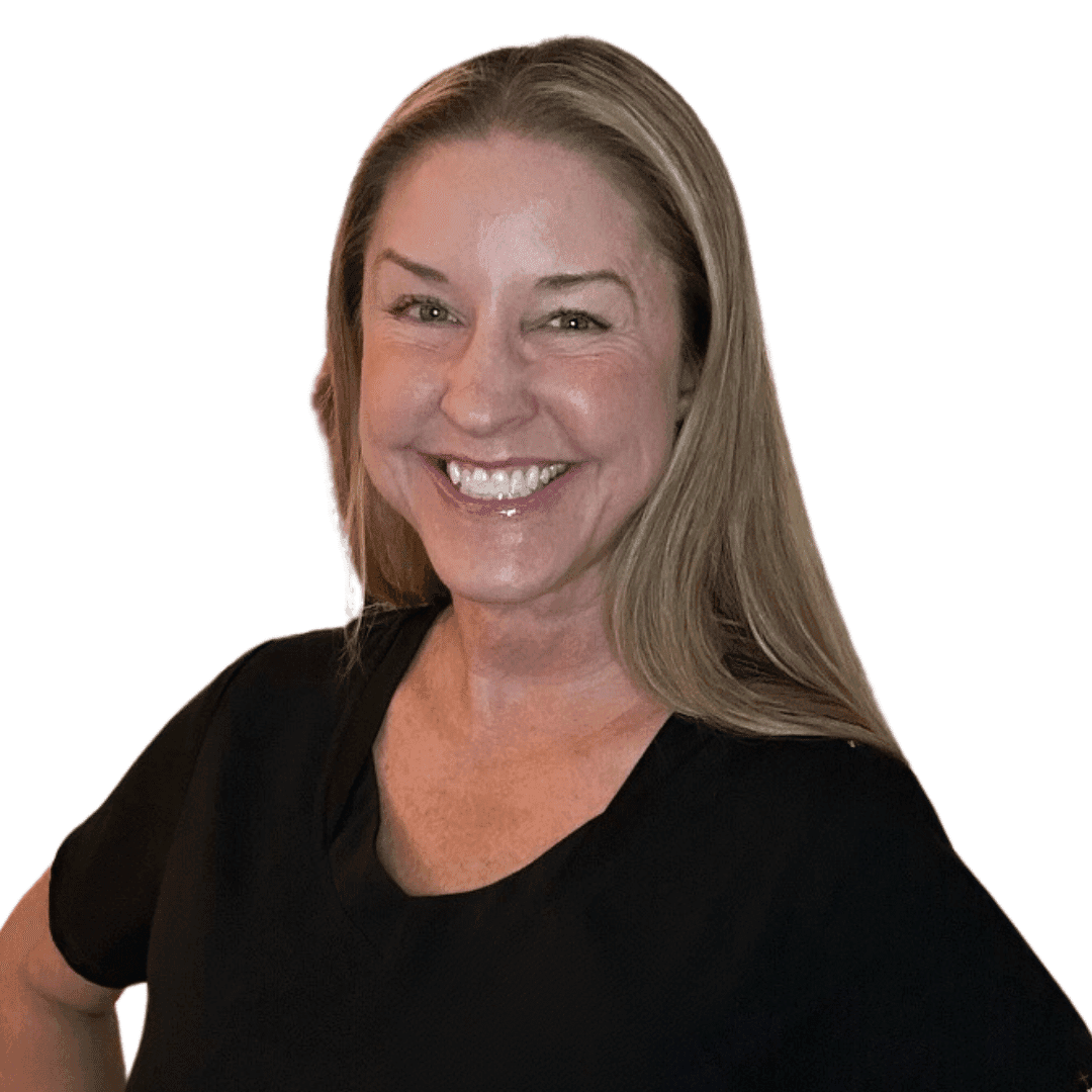 a woman smiling for the camera