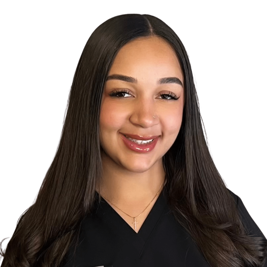 a woman smiling and posing for the camera